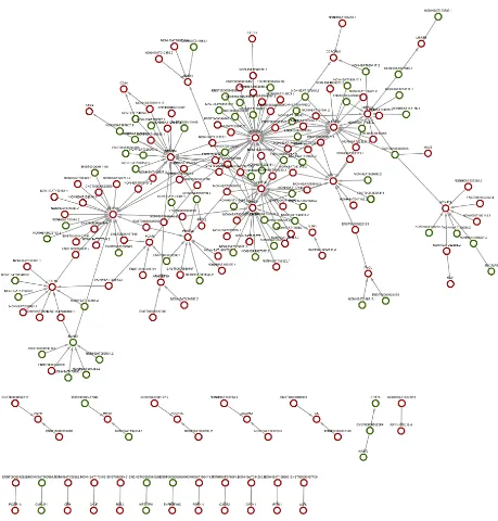Figure 7 Network graph of DE lncRNA-related mRNAs between NPSLE and Non-NPSLE group. Octagon and circles represent DE lncRNAs and their related DE genes, respectively
