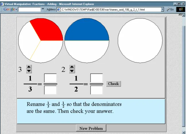Figure 2. Fraction Addition –Finding Common Denominators. 