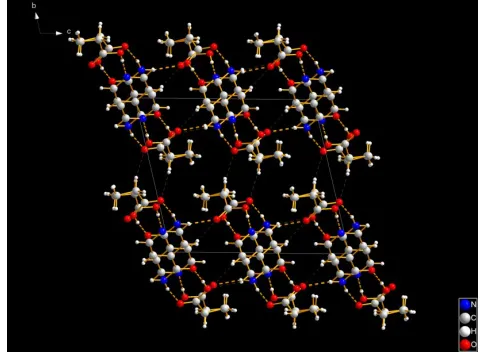 Figure 7Packing of hydrogen-bonded chains in the crystal structure of (II),forming a layer perpendicular to [010]