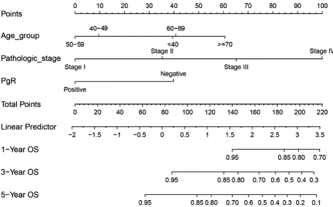 Figure 1 Nomogram based on our Cox regression model. OS, overall survival.