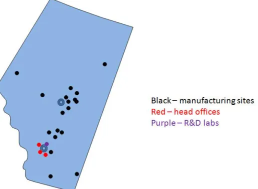 Figure 8:  Where is the Chemical Industry in Alberta 