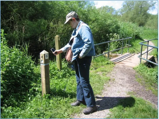 Figure 9 – Scanning a QR code in the Reedbeds Nature Reserve 