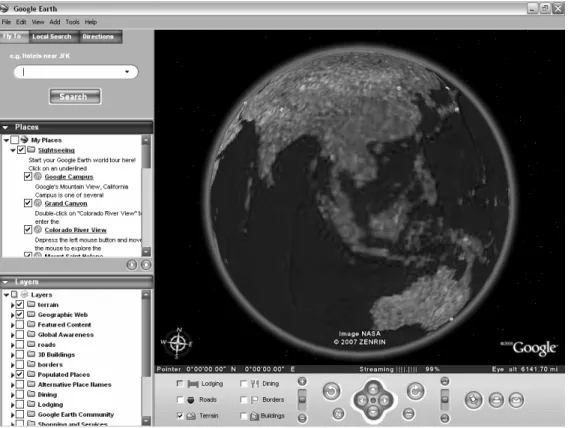 Figure 7.5: Google Earth main user interface 