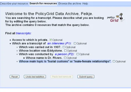 Figure 2: The Query Tool.