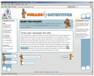 Figure 2: A screenshot of the Game Interface (Annotation Mode).