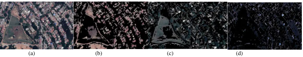 Fig. 8. (a) Original Input Image. (b) K-means Clustering1. (c) K-means Clustering2. (d) K-means Clustering3