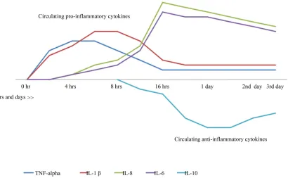Figure 3. Cytokines response after trauma in hrs and days. 