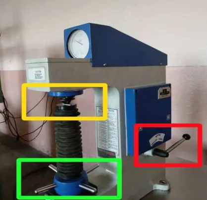 Fig. 2.  The cut microhardness values and considered in the Taguchi method.out semi-circular disc-shaped specimens whose surfaces had to be analyzed for their  The microhardness values of these tests had been 