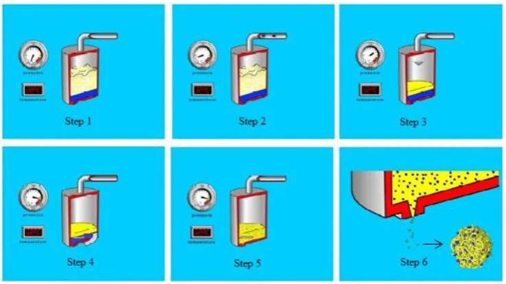 Figure 1.12 Schematic diagram of the processing steps of PGSS method (from 
