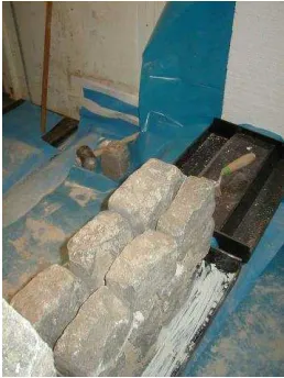 Figure 1 Diagram of test wall and trough configuration for pilot work 