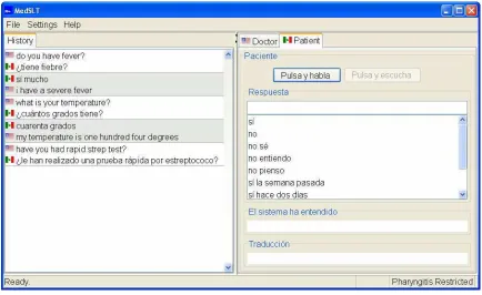 Figure 1: Screenshot showing the state of the GUI after the physician has spoken, but before he has pressedthe “Play” button