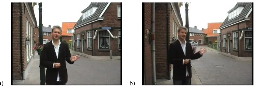 Figure 3: “Turn left at the white building” (a: 180◦ , b: 120◦ )