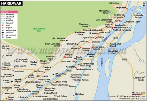 Fig 1: Map showing the sampling sites of Ganga river used in the study 