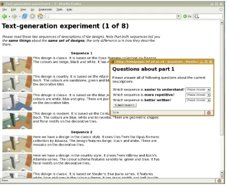 Figure 1: Sample description sequence realised in both modes