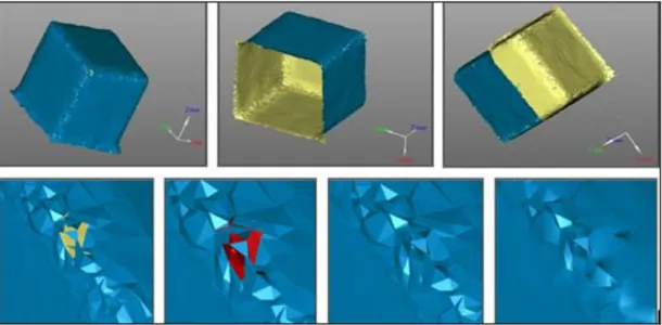 Figure 5. Filling of triangles gaps and softening of the 3D model. 