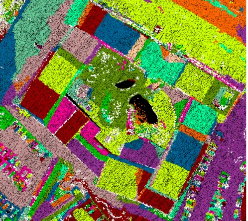 Figure 4-7: Segmented point clouds of ITC building 