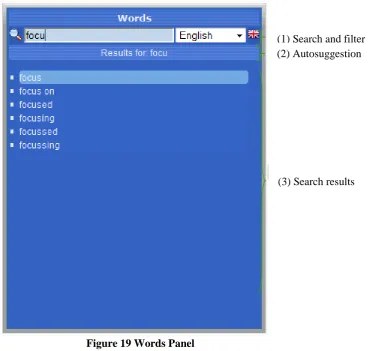 Figure 19 Words Panel  