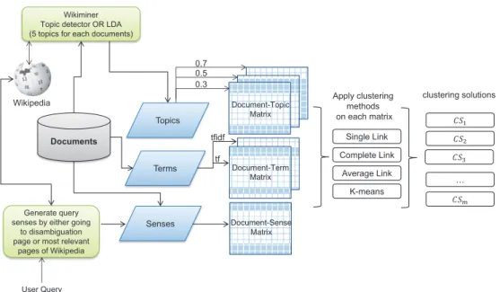 Figure 6.1: Process of generating 24 different clustering solutions.