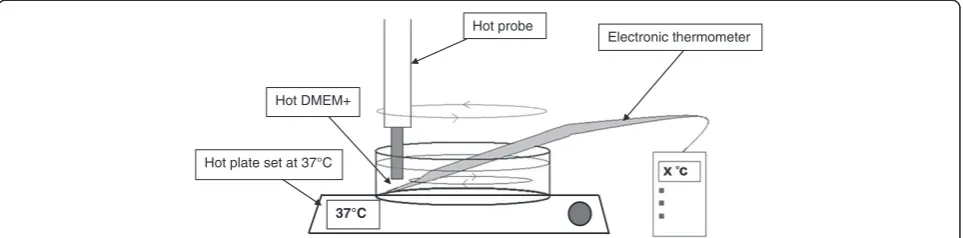 Figure 1 Schematic illustration of the heating method used. Heated medium was added to the wells in which human mesenchymal stemcells were cultured