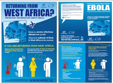 Fig. 2 EVD Poster and Leaflet displayed in airports and ports in Ireland