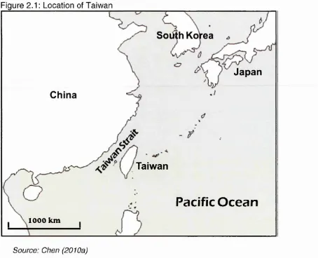 Figure 2.1: Location of Taiwan