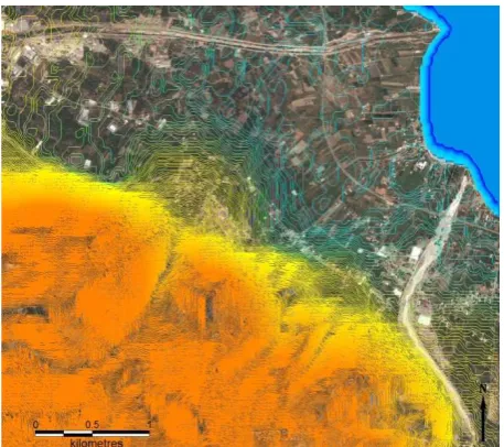 Figure 2: Background (map): a single tile of SRTM elevation data covers most of Greece