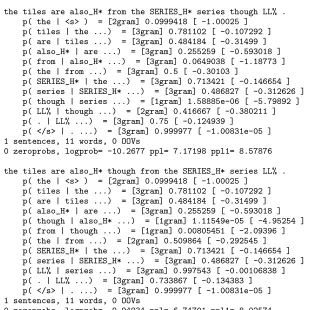Figure 7: Forward probabilities for two placements of though (COMIC test suite, 2-fold cross validation)