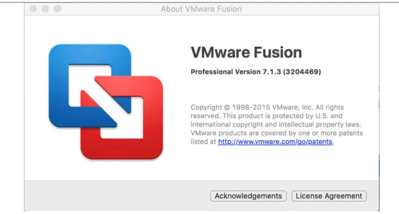 Figure 3.1: VMware Fusion Version  