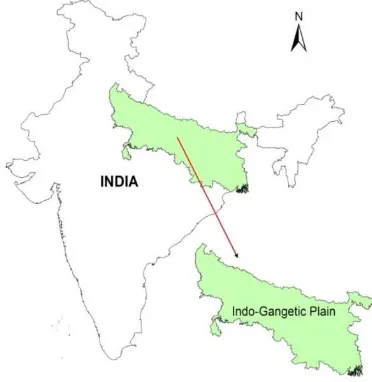 Fig. 1.  Map showing Study Area – Indo-Gangetic Plain 