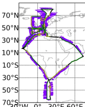Figure 1. Overview over the ﬂights performed during TACTS andESMVAL. The ﬂight paths are marked as black lines
