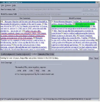 Figure 1: SEE interface for judging per unit cover-age