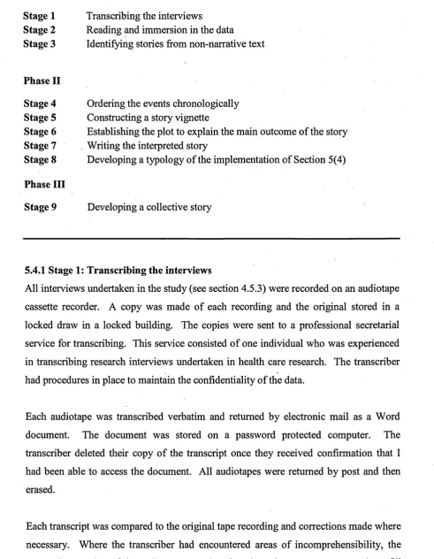 Table 3 Procedures used in the analysis of narrative and non-narrative data