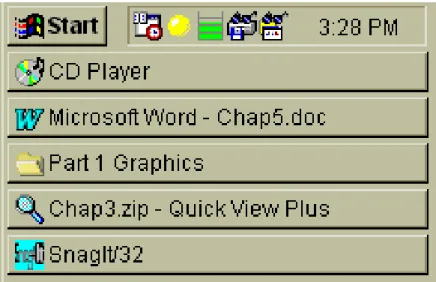 Figure 5-3. Microsoft® Windows® 95 Taskbar and Start button  