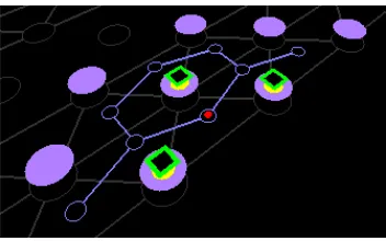 Figure 2: Robots ready for search. Surrounding unvisited localization verticesare identiﬁed