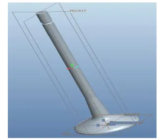 Figure 1: CAD model of exhaust valve in Pro-E software. 