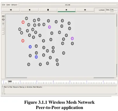 Figure 3.1.1 Wireless Mesh Network Peer-to-Peer application 