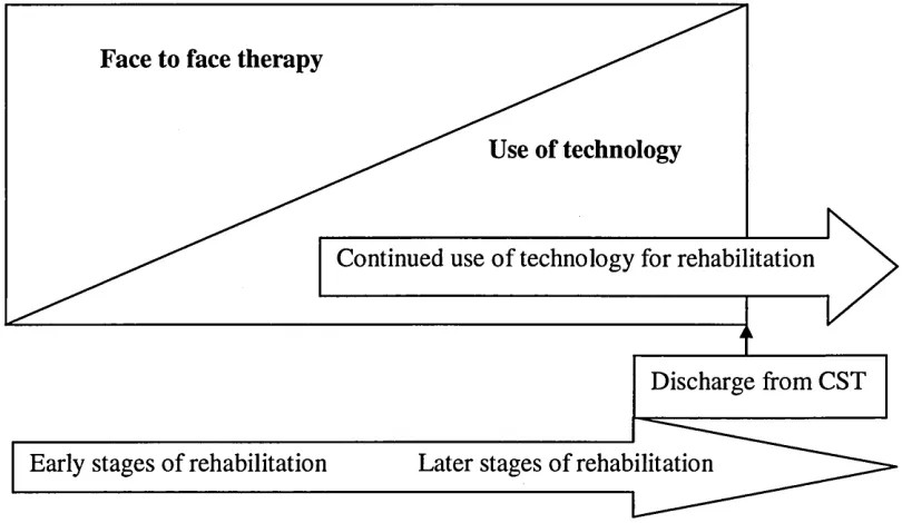 Fig 8-2: Postulated integration of computer technology for post-stroke rehabilitation in the home.