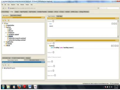 Fig 2: Ontology Class view in Protégé 