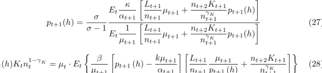 Figure 5 illustrates the e¤ects of a permanent monetary shock using the linearized and calibrated version of the model