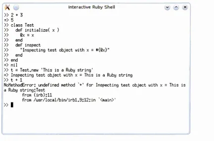 Figure 2.5: Interactive Ruby Shell