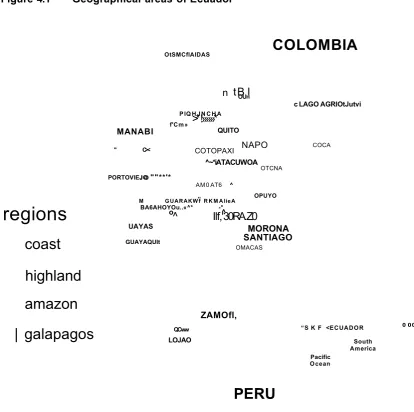 Figure 4.1 Geographical areas of Ecuador