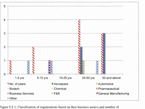 Figure 5.2-1: Classification of organisations based on their business area(s) and number of 