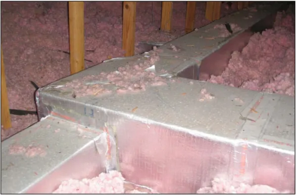 Figure 2. Fiberglass duct board ducts in an attic 