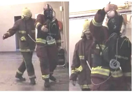 Figure 7: Searching ﬁre ﬁghters in a trial of the second version visor