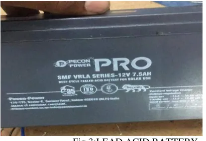 Fig 3:LEAD ACID BATTERY 