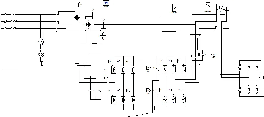 Figure 4: Simulation Diagram of 3P4W IUPQC system 