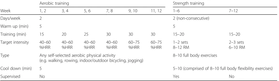 Table 1 Overview of the 12-week physical activity program