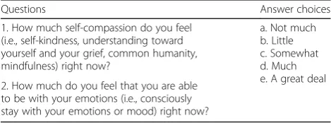Table 2 Pre and post self-compassion and emotion regulationassessments