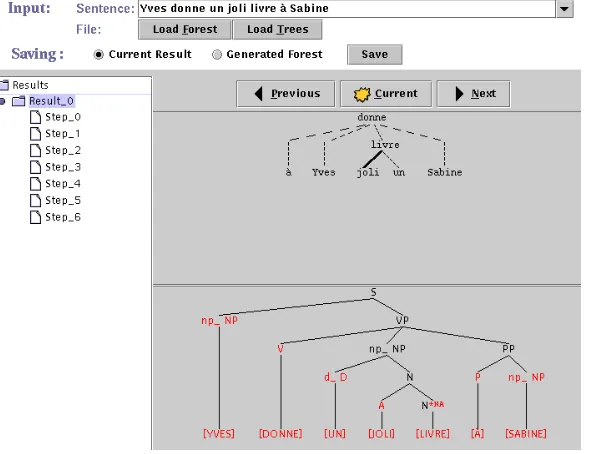 Figure 11: Screen capture of the Java derivation viewer