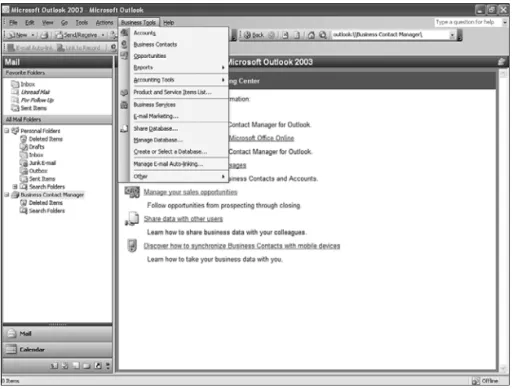 FIGURE 3.1 Business Contact Manager.
